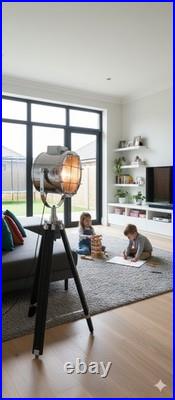 Designer Studio Floor Lamp Nautical Spot Light Searchlight with Tripod Stand