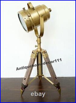 Desk Lamp Studio Home Decorative Leather Tripod Hollywood Spotlight Searchlight