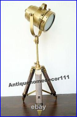 Desk Lamp Studio Home Decorative Leather Tripod Hollywood Spotlight Searchlight