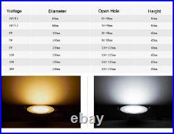 Dimmable 3W 5W 7W 9W 12W 15W 18W LED Downlight Ceiling Light Recessed Spot Lamp