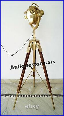 Director style studio spotlight with vintage tripod stand floor lamp home decor