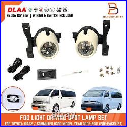 Dot Sae Fog Lamp Spot light For Toyota Hiace Commuter 05-11 H200 Pre-Facelift