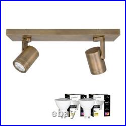 Double Surface Mounted Ceiling Bar LED Spotlight (GU10 6W 3K Bulbs Included)