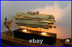 Driftwood Lamp Schwemmholz Table Lamp Wood Driftwood Lamp LED Light Altholz