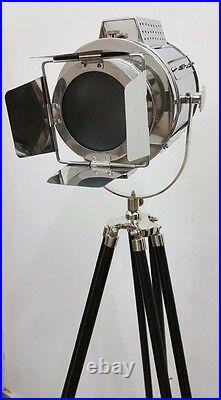 FLOOR LAMP HOLLYWOOD BIG NAUTICAL SEARCHLIGHT THEATER SPOT LIGHT With TRIPOD STAND