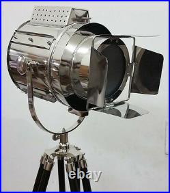 FLOOR LAMP HOLLYWOOD BIG NAUTICAL SEARCHLIGHT THEATER SPOT LIGHT With TRIPOD STAND