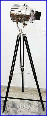 FLOOR LAMP HOLLYWOOD BIG NAUTICAL SEARCHLIGHT THEATER SPOT LIGHT With TRIPOD STAND