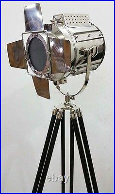 FLOOR LAMP HOLLYWOOD BIG NAUTICAL SEARCHLIGHT THEATER SPOT LIGHT With TRIPOD STAND
