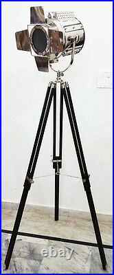 FLOOR LAMP HOLLYWOOD BIG NAUTICAL SEARCHLIGHT THEATER SPOT LIGHT With TRIPOD STAND