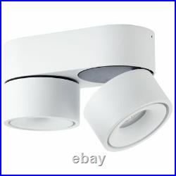 Famlights LED Aufbauspot Ben, Metall in Weiß 2-fammig, Wandlampe Deckenlampe
