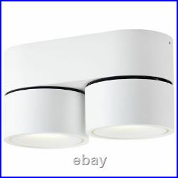 Famlights LED Aufbauspot Ben, Metall in Weiß 2-fammig, Wandlampe Deckenlampe