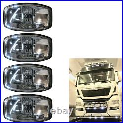 Fit Scania Volvo DAF MAN Truck 24v 9.5'' Jumbo Oval Black ABS Spot Lamp + LED