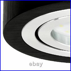 Flat Building Spot alu black swivel round with LED Module 5W Neutral White 230V