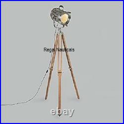 Floor Focus Tripod Searchlight Lamps Spotlights With Brown Tripod Vintage Retro