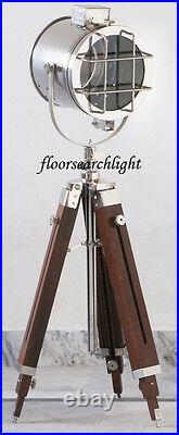 Floor Lamp Modern Designer Chrome Finish Spot Light Tripod Vintage Searchlight