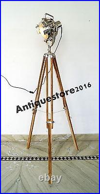 Floor Lamp Searchlight, Nautical Vintage Tripod Floor Lamp Spot light Industrial