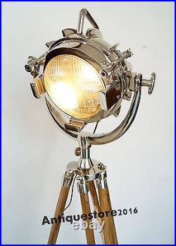 Floor Lamp Searchlight, Nautical Vintage Tripod Floor Lamp Spot light Industrial