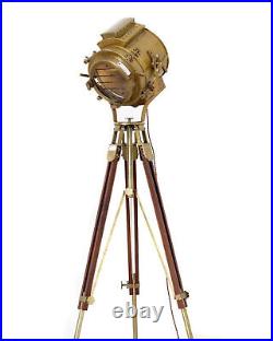 Floor Lamp Spot Light With Tripod Searchlight Stand Antique Studio Hollywood