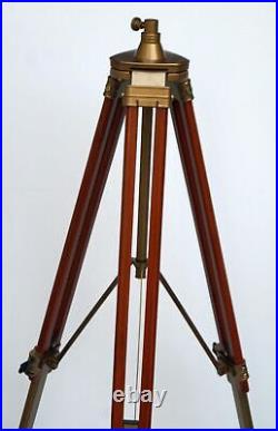 Floor Tripod Stand Antique Wooden for Shade Lamp Spot Light Home Décor