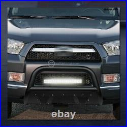 For 2010-2021 Toyota 4Runner Textured Black Studded Mesh Bull Bar+120W LED Light