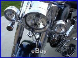 For Harley 86-up Heritage Softail Deluxe Spotlight Passing Lamp Wide Trim Rings