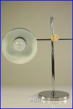 Gelenkarm Tisch Lampe Chrom Strahler Spot Lese Leuchte Vintage Chrome 70er