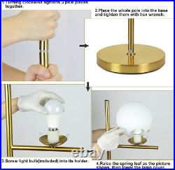 Gold LED Floor Lamp with Frosted Glass Globe3000K Warm White Modern