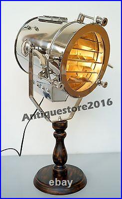 HOLLYWOOD DESIGN TABLE SEARCH LIGHT WITH STAND Vintage Spot Light Studio Lamp