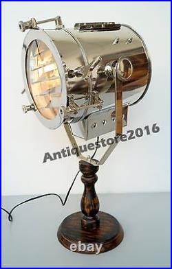 HOLLYWOOD DESIGN TABLE SEARCH LIGHT WITH STAND Vintage Spot Light Studio Lamp