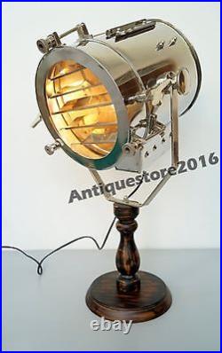 HOLLYWOOD DESIGN TABLE SEARCH LIGHT WITH STAND Vintage Spot Light Studio Lamp