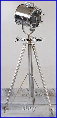 HOME DECOR CHROME STUDIO FLOOR LAMP SEARCHLIGHT SPOT LIGHT With METAL TRIPOD STAND