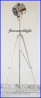 HOME DECOR CHROME STUDIO FLOOR LAMP SEARCHLIGHT SPOT LIGHT With METAL TRIPOD STAND