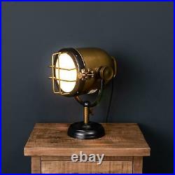 Handcrafted Industrial Spotlight Table Lamp Luxury Metal TableLamp Black & Brass