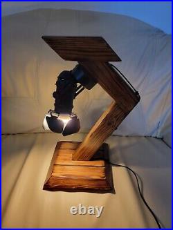 Handcrafted Wooden Lamp With Edison Spot Light Bulb