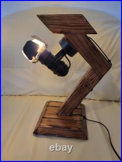 Handcrafted Wooden Lamp With Edison Spot Light Bulb