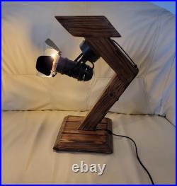 Handcrafted Wooden Lamp With Edison Spot Light Bulb