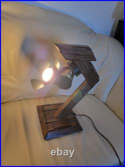 Handcrafted Wooden Lamp With Edison Spot Light Bulb