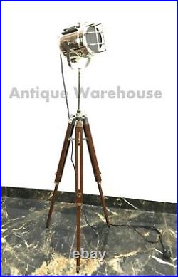 Handmade Floor Lamp Nautical Tripod Studio Searchlight Vintage Modern Spot Light
