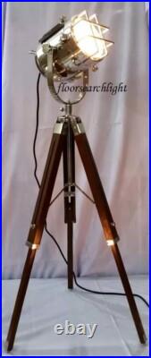 Handmade Nautical Designer Studio Floor Lamp Tripod Stand Spot Searchlight