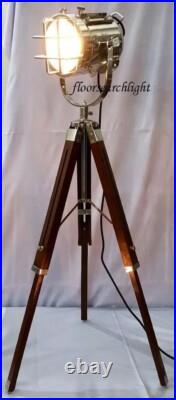 Handmade Nautical Designer Studio Floor Lamp Tripod Stand Spot Searchlight