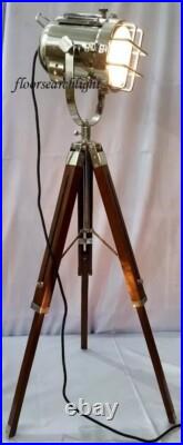 Handmade Nautical Designer Studio Floor Lamp Tripod Stand Spot Searchlight