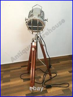 Handmade Nautical Spotlight Floor Lamp Nautical Tripod Marine Studio Searchlight