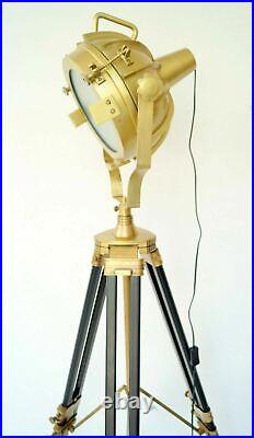 Hollywood Designer Antique Nautical Spot Light Tripod Floor Lamp Christmas Gifts