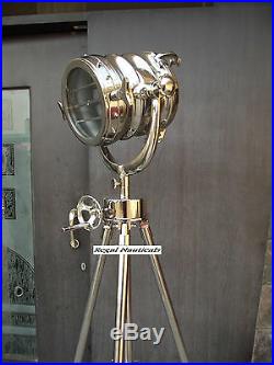 Hollywood Nautical Spot Light Floor Lamp Search Light Tripod Stand Decor