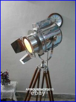 Hollywood Searchlight Floor Lamp Tripod Lighting Nautical Spotlight Home Decor