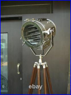 Hollywood Spot Light Vintage Marine Nautical Industrial Floor Lamp Tripod