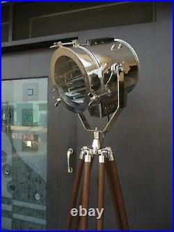 Hollywood Spot Light Vintage Marine Nautical Industrial Floor Lamp Tripod