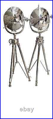 Hollywood Spotlight Lots Of 2 Pieces Nautical Search Spotlight Tripod Floor Lamp