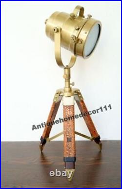 Hollywood Spotlight Searchlight Table LampStudio Home Decorative Leather Tripod