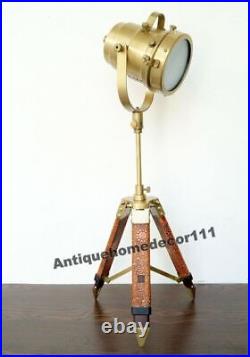 Hollywood Spotlight Searchlight Table LampStudio Home Decorative Leather Tripod